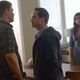 Josh Helman, Jason Patric and Nimrat Kaur in the “Sound the Alarm” episode of WAYWARD PINES. Image: Sergei Bachlakov/FOX ©2016 Fox Broadcasting Co.